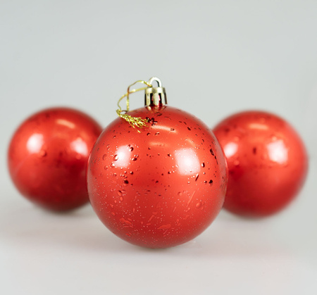 Zestaw bombek z efektem rosy (4 szt.) - czerwony