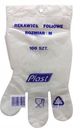 HURT - Rękawice foliowe HD rozm. L 100szt. zawieszka