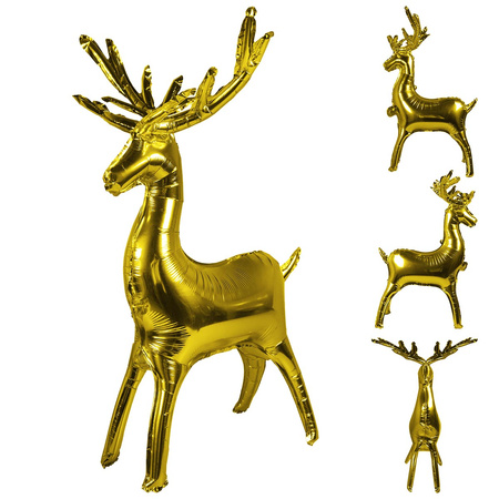 Balon foliowy - złoty renifer stojący