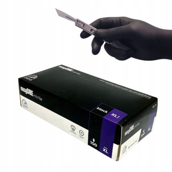 HURT - Rękawice Nitryl Easycare Czarne XL b/pudr. 100szt.