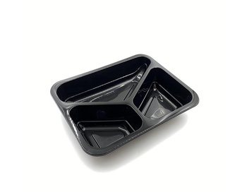 HURT - Pojemnik wielorazowy trójdzielny 227/178/50 czarny 50szt x 8 op zgrzew