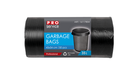 HURT - Worek na śmieci PRO PE 45*54 czarny HD 35l/50 szt.
