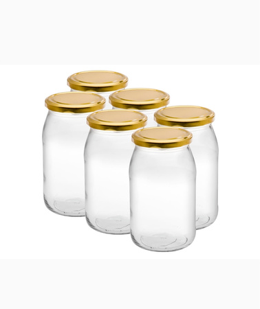 Słoik 900ml z nakrętką złotą x6szt
