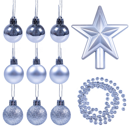 Zestaw choinkowy (11 elementów) srebrne