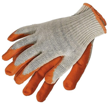 Rękawice robocze Wampirki bawełna + latex pomarańczowe