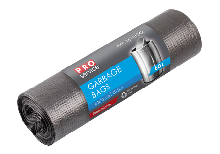 Worek na śmieci PRO PE 60*70 czarny HD 60l/20 szt.