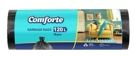 HURT - Comforte Worki na śmieci 70*100cm / 10pcs / 120L Czarne 21 µm