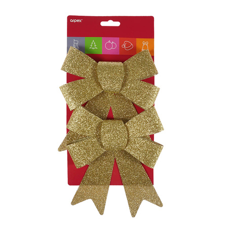 Zestaw kokard brokatowych (2 szt.) złotych