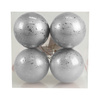 Zestaw bombek z efektem rosy (4 szt.) - srebrny