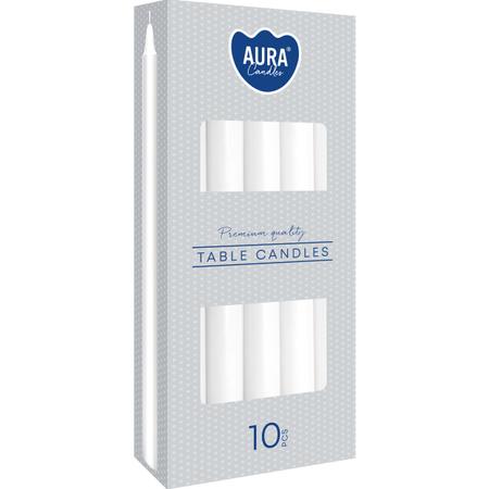 Świece stołowe białe premium 10szt.