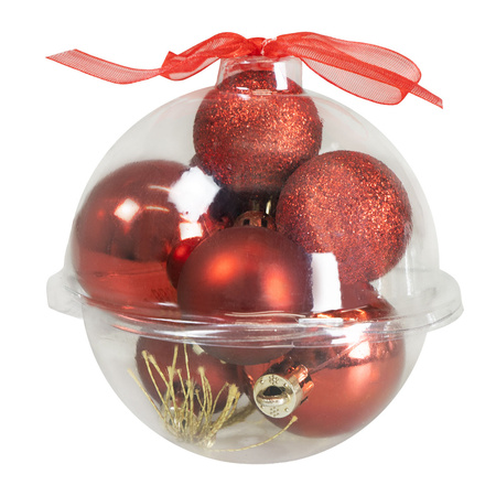 Zestaw dekoracji w bombce (9 szt.) - czerwone