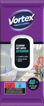 VORTEX Chusteczki nawilżane do łazienki, flip top, 48 sztuk