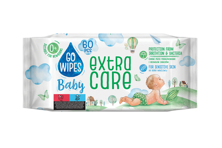 GOWIPES chusteczki nawilżane EXTRA CARE Baby antybakteryjne z alantoiną 60 sztuk
