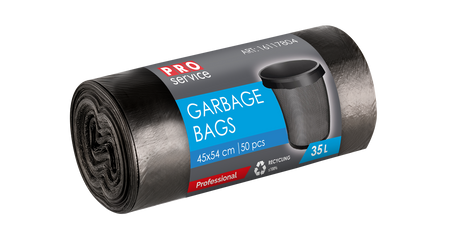 HURT - Worek na śmieci PRO PE 45*54 czarny HD 35l/50 szt.