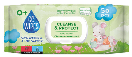 HURT - GOWIPES BABY chusteczki nawilżane Aloe Water & Chamomile Flip top 50 szt. x 14 op