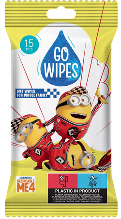 GOWIPES antybakteryjne chusteczki nawilżane "Minionki" 15szt