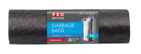 HURT - Worek na śmieci PRO PE 60*70 czarny LD 60l/10 szt.