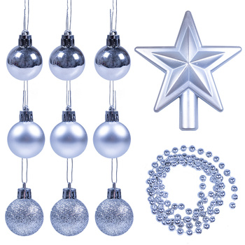 Zestaw choinkowy (11 elementów) srebrne