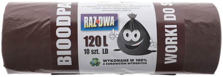 Worki do segregacji odpadów 120L brązowe - bio a10