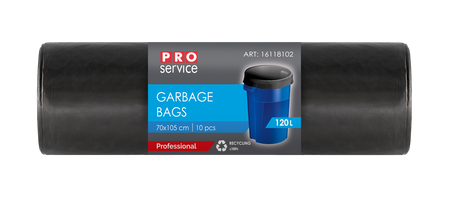 HURT - Worek na śmieci PRO PE 70*105 czarny LD 120l/10 szt.
