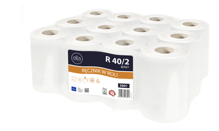 HURT - Ręcznik celuloza mini biały R40 12szt 2 warstwy Comfort