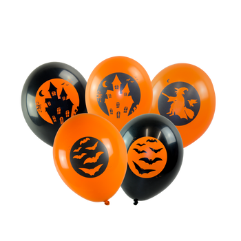 Balony z halloweenowym nadrukiem (5 szt.)