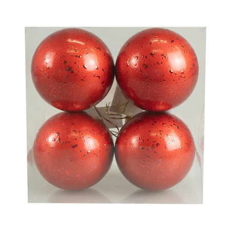 Zestaw bombek z efektem rosy (4 szt.) - czerwony