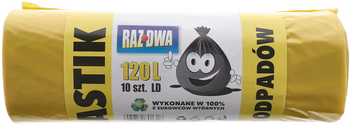 Worki do segregacji odpadów 120L żółte - plastik/metal a10