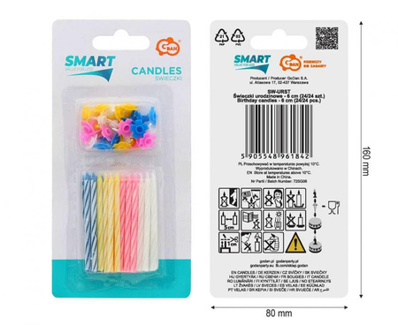 Świeczki urodzinowe - 6 cm (24/24 szt.)