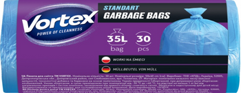 VORTEX Worki na śmieci HDPE 50x60cm niebieskie 35L /30 szt.