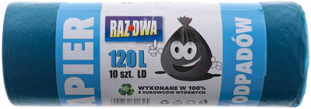 Worki do segregacji odpadów 120L niebieskie - papier a10