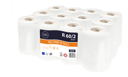 HURT - Ręcznik celuloza mini biały R60 12szt. 2 warstwy Comfort