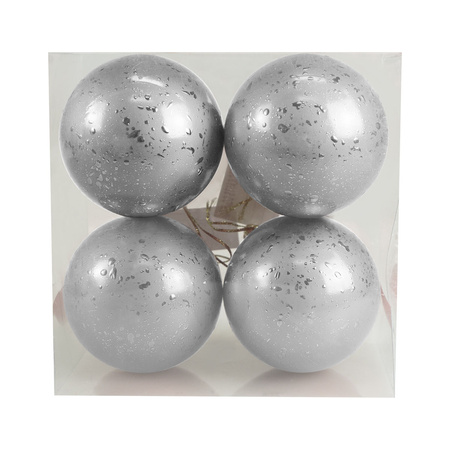 Zestaw bombek z efektem rosy (4 szt.) - srebrny