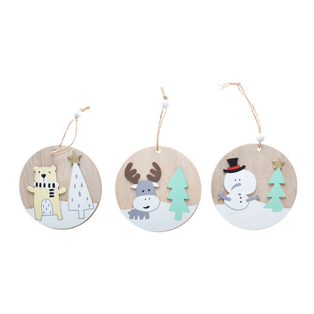 Drewniana zawieszka - świąteczny mix