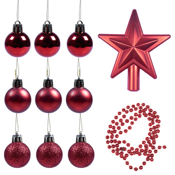 Zestaw choinkowy (11 elementów) czerwony