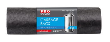 HURT - Worek na śmieci PRO PE 60*70 czarny LD 60l/10 szt.