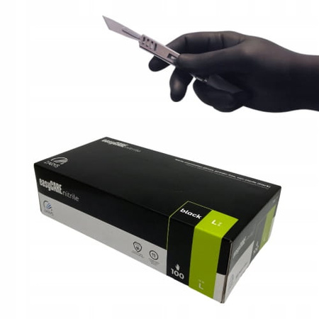 Rękawice Nitryl Easycare Czarne L b/pudr. 100szt.