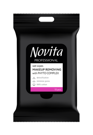 HURT - Novita profesjonalne chusteczki nawilżane do demakijażu 15 sztuk x 14 op