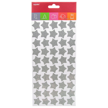 Naklejki brokatowe z pianki srebrny