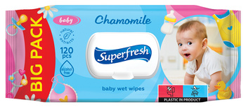 HURT - Superfrech Chusteczki nawilżane 120 sztuk dla niemowląt i matek-flip top x 16 op