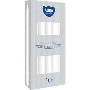 Świece stołowe białe premium 10szt.