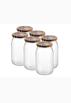 Słoik 900ml z nakrętką nadruk 6szt