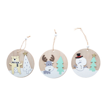 Drewniana zawieszka - świąteczny mix