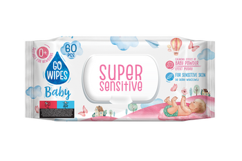 HURT - GOWIPES BABY SUPER SENSITIVE Chusteczki nawilżane z mlekiem ryżowym Flip top 60 sztuk x 14 op