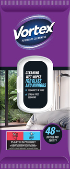 HURT - VORTEX chusteczki nawilżane do luster i szkła , flip top ,48 sztuk 