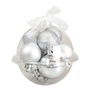 Zestaw dekoracji w bombce (9 szt.) - srebrne