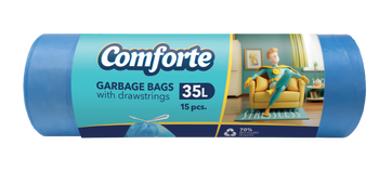 Comforte Worki na śmieci z taśmą 45*54cm/30szt / 35L Czarne 7 µm