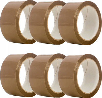 Taśma opakowaniowa 48*60 brąz kauczuk 6szt.