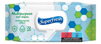 Superfresh chusteczki nawilżane antybakteryjne Flip top 72 sztuk 