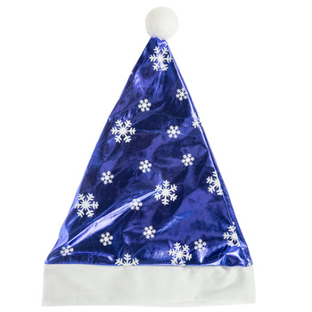 Błyszcząca czapka mikołaja - niebieska